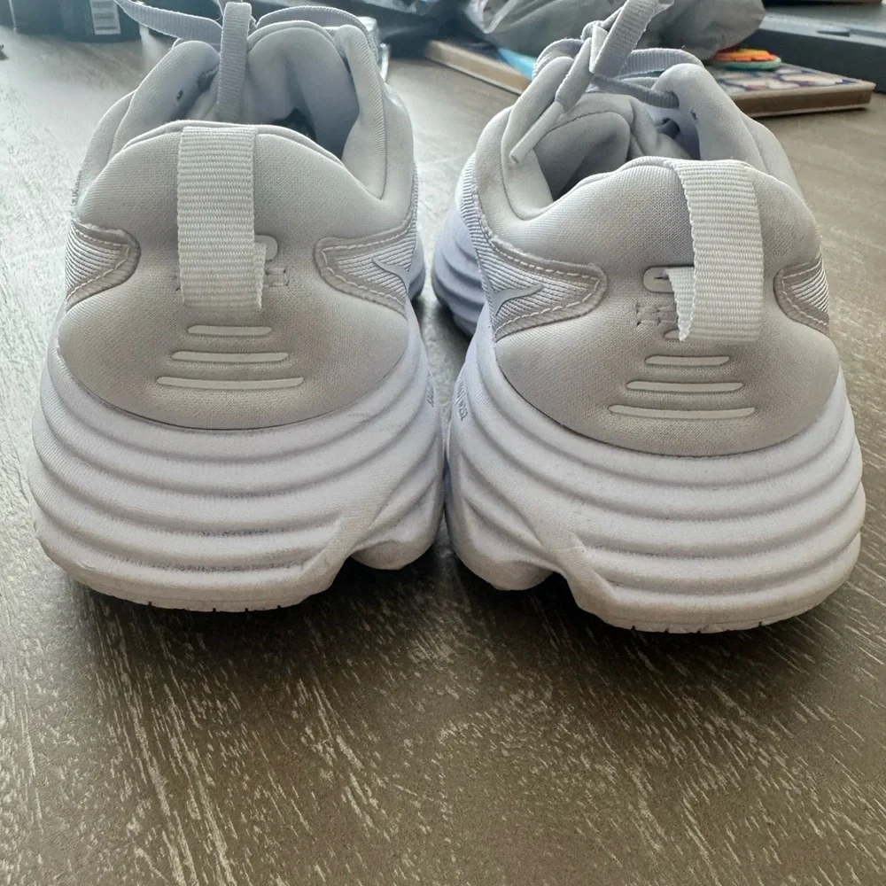 Hoka White Bondi 8 one one Running Shoes - Picture 5 of 6